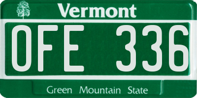 VT license plate OFE336