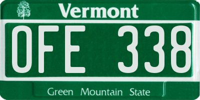 VT license plate OFE338