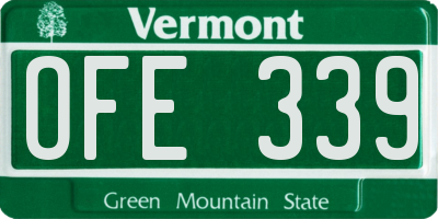 VT license plate OFE339