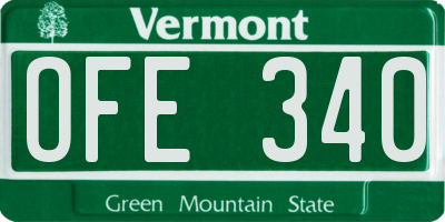 VT license plate OFE340