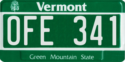 VT license plate OFE341