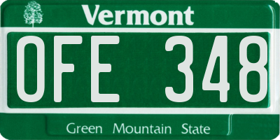 VT license plate OFE348
