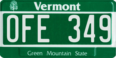 VT license plate OFE349