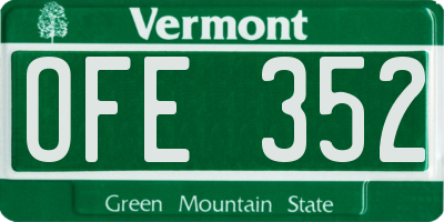 VT license plate OFE352