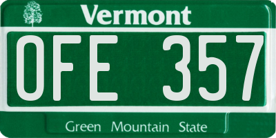 VT license plate OFE357
