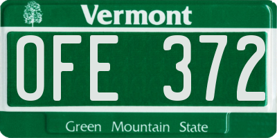 VT license plate OFE372
