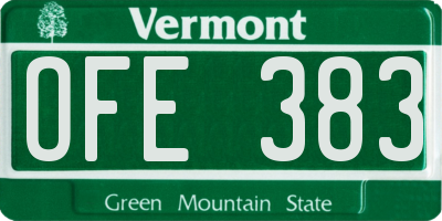 VT license plate OFE383