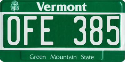 VT license plate OFE385