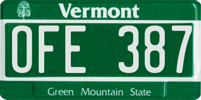 VT license plate OFE387