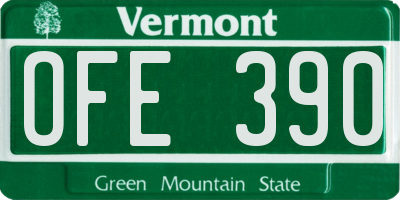 VT license plate OFE390