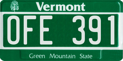 VT license plate OFE391