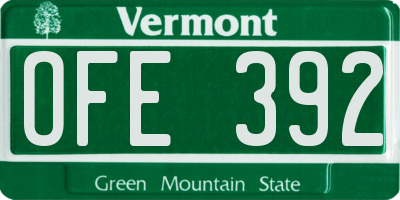 VT license plate OFE392