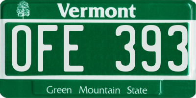 VT license plate OFE393