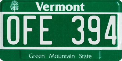 VT license plate OFE394