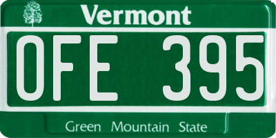 VT license plate OFE395
