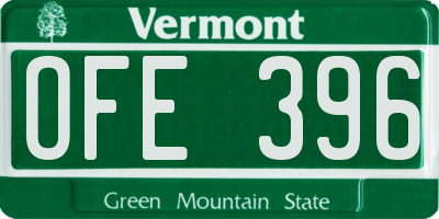 VT license plate OFE396