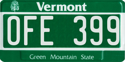 VT license plate OFE399