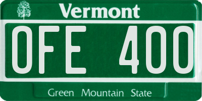 VT license plate OFE400
