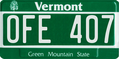 VT license plate OFE407