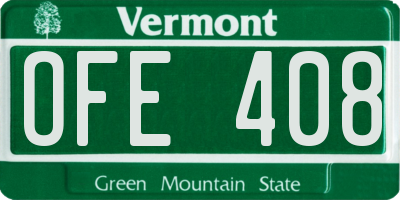 VT license plate OFE408