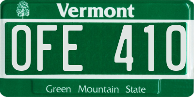 VT license plate OFE410