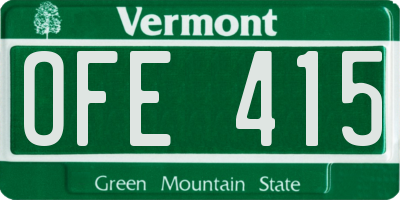 VT license plate OFE415