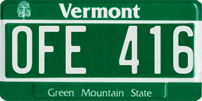 VT license plate OFE416