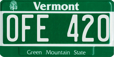 VT license plate OFE420