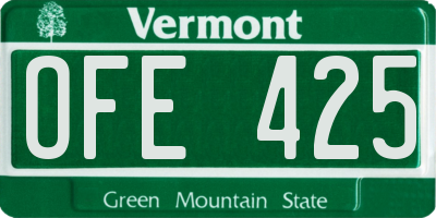 VT license plate OFE425