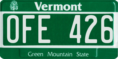 VT license plate OFE426