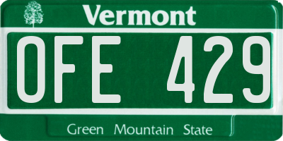 VT license plate OFE429
