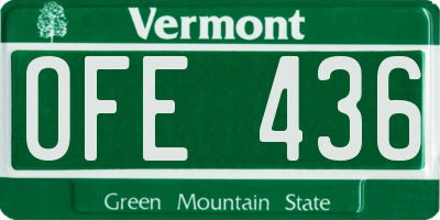 VT license plate OFE436