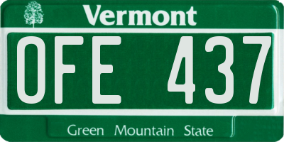 VT license plate OFE437