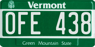 VT license plate OFE438