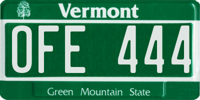 VT license plate OFE444