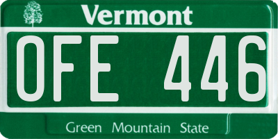VT license plate OFE446
