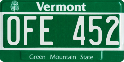 VT license plate OFE452