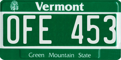 VT license plate OFE453