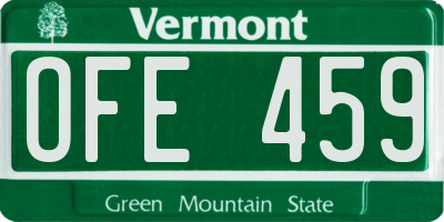 VT license plate OFE459