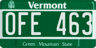 VT license plate OFE463