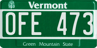 VT license plate OFE473
