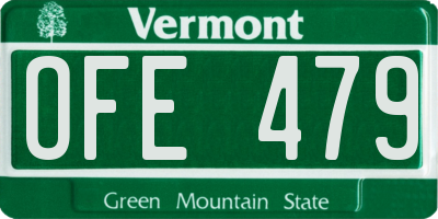 VT license plate OFE479