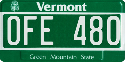 VT license plate OFE480
