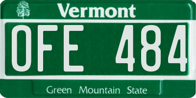 VT license plate OFE484