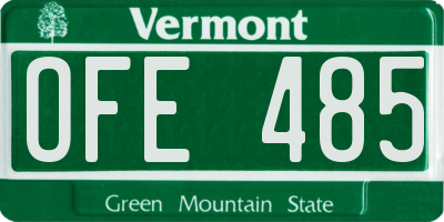 VT license plate OFE485