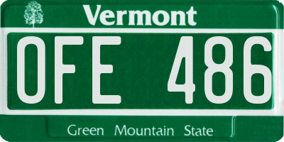 VT license plate OFE486