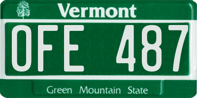 VT license plate OFE487