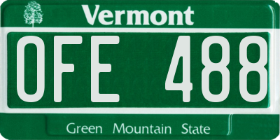 VT license plate OFE488