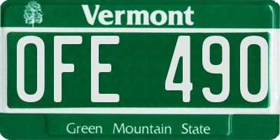 VT license plate OFE490
