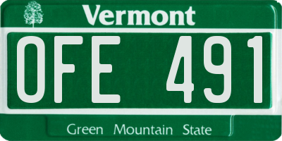 VT license plate OFE491